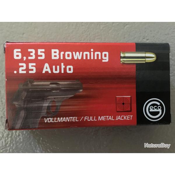 Cartouches Geco 6.35 Browning 49gr - Lot de 500