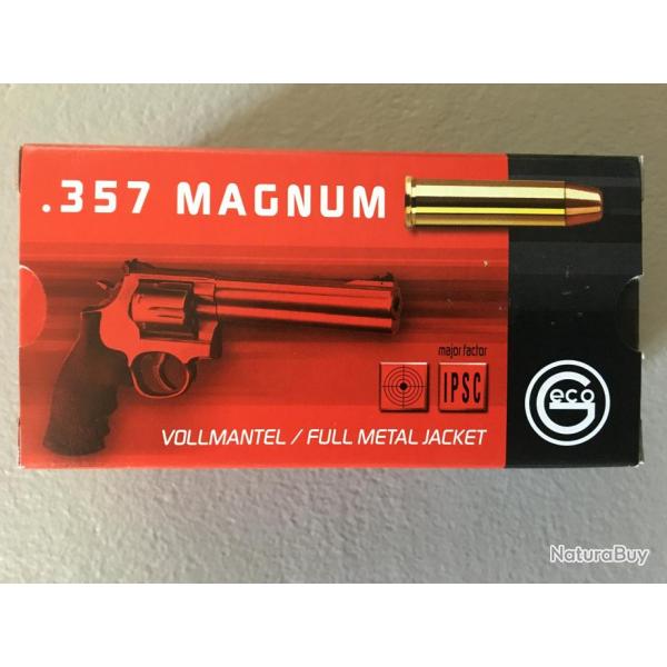 Cartouches Geco .357 Magnum FMJ 158gr - Lot de 500