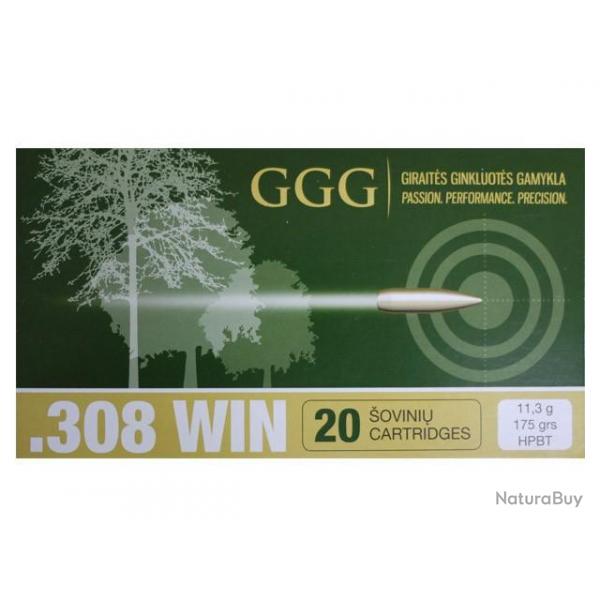 Cartouches GGG 308 Win 175gr - Le lot de 100 cartouches