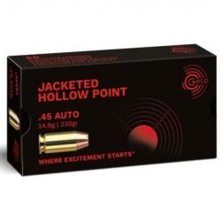 Cartouches Geco - cal. 45 Auto - 230gr JHP Hollow Point - lot de 500