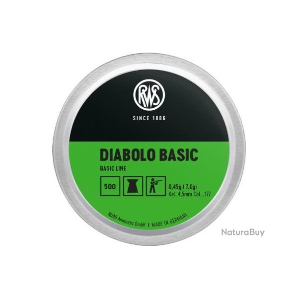 Boite de 500 plombs DIABOLO BASIC - RWS - cal. 4.5mm