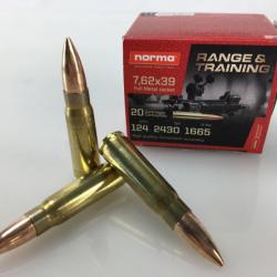 Cartouches NORMA .7.62x39 FMJ. 124gr - lot de 500