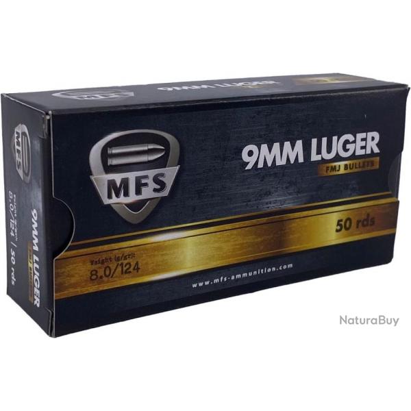 Cartouches MFS cal. 9x19 FMJ DTX 115gr - Lot de 1000