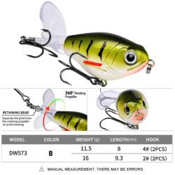 Leurre de surface Popper Whopper Plopper 11,5 g/16 g - B / 11.5g