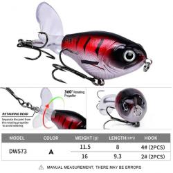 Leurre de surface Popper Whopper Plopper 11,5 g/16 g - A / 16g