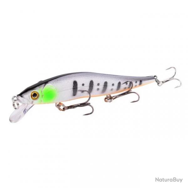 Leurre flottant Minnow Crankbait wobblers 3D 12 cm - F