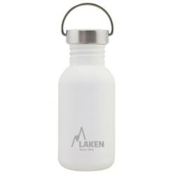 Gourde Laken Basic Steel 0,5L blanche avec bouchon inox Vintage