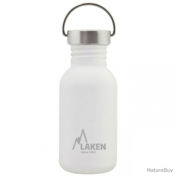 Gourde Laken Basic Steel 0,5L blanche avec bouchon inox Vintage