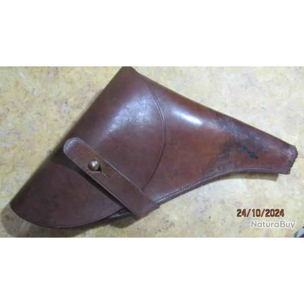 ETUI REVOLVER cuir ancien Anglais smith colonial 1873 Webley 1892  holster housse Victory