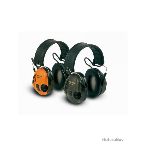 Casque anti-bruit 3M Peltor Sporttac - Coquilles Vertes/Oranges