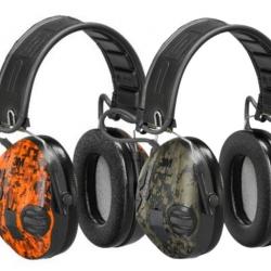 Casque 3M Peltor sporttac - Coquilles Vertes/Oranges digital Camo