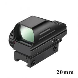 Viseur Point Rouge 1X22X33 HD103 4 Réticule 5 Niveau Luminosité Red Dot Rail 20mm Airsoft Tactique