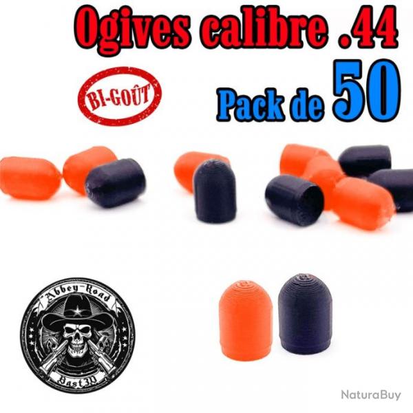 Balle tir rduit calibre .44 ogive bigout haute visibilit ogive plastique - Pack de 50 - Bast3D