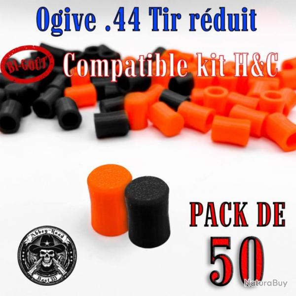 Balle tir rduit .44 ogive bigout compatible kit H&C haute visibilit - Pack de 50 - Bast3D