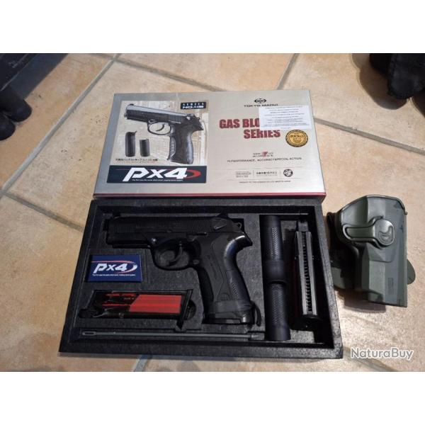 Rplique airsoft PX4 Tokyo-Marui 0,8 joules upgrad,  holster et 2 chargeurs supplmentaires
