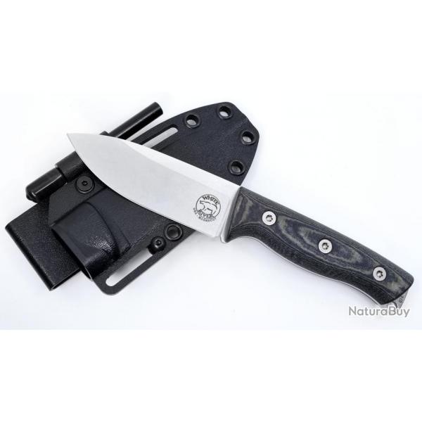 White River WRUR35-LBO Couteau fixe Ursus Cub Black Olive Micarta Magnacut