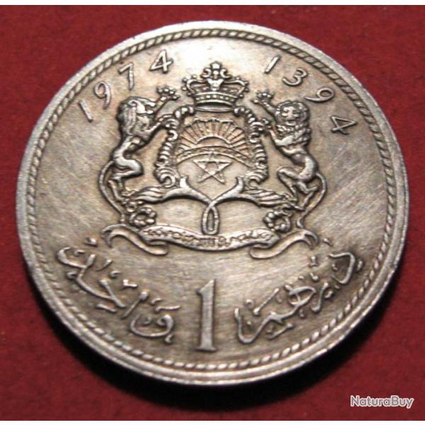 Maroc piece de 1 dirham 1394-1974 ttb