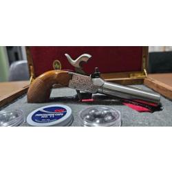 Coffret Davide Pedersoli Pistolet à percussion Derringer Liegi Luxe .44 Poudre Noire modèle rare