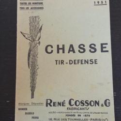 Petit catalogue chasse-tir-defense René Cosson