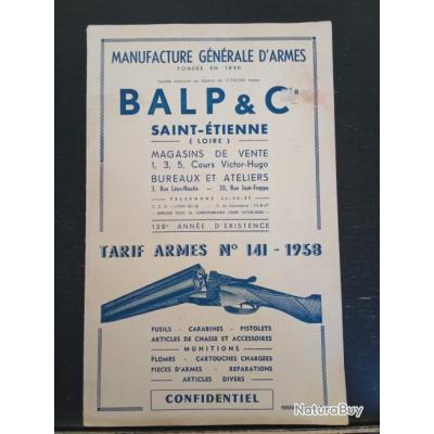 Catalogue-Brochure D'Armes BALP Saint-Étienne 1965 - Édition Originale Illustrée