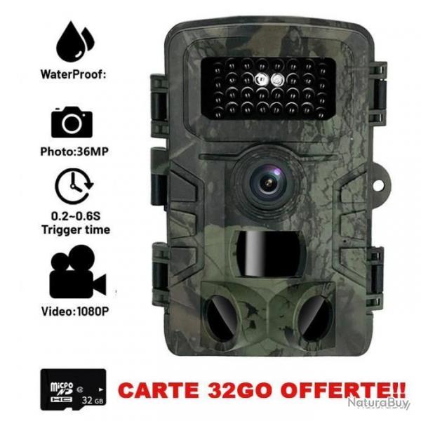 CAMRA DE CHASSE AVEC CRAN LCD - PIGE PHOTOS INFRAROUGE - IP54 - LIVRAISON GRATUITE