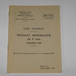 Indo-Algérie : Notice  du Pistolet-mitrailleur MAT 49.