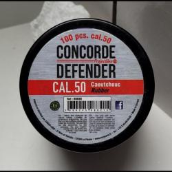 Boîte de 89 billes caoutchouc de la marque CONCORDE DEFENDER  CAL. 50