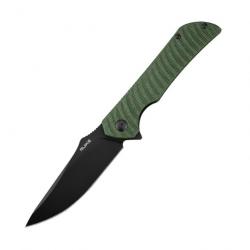 Couteau RUIKE P123-MG Green Manche Micarta Lame Drop Point Acier 14C28N Liner Lock Clip RKEP123MG