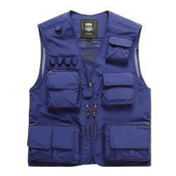 Gilet de pêche Tackle Shield maille - Bleu / M