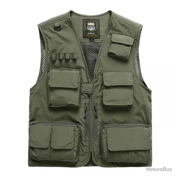 Gilet de pche Tackle Shield maille - Vert arme / M