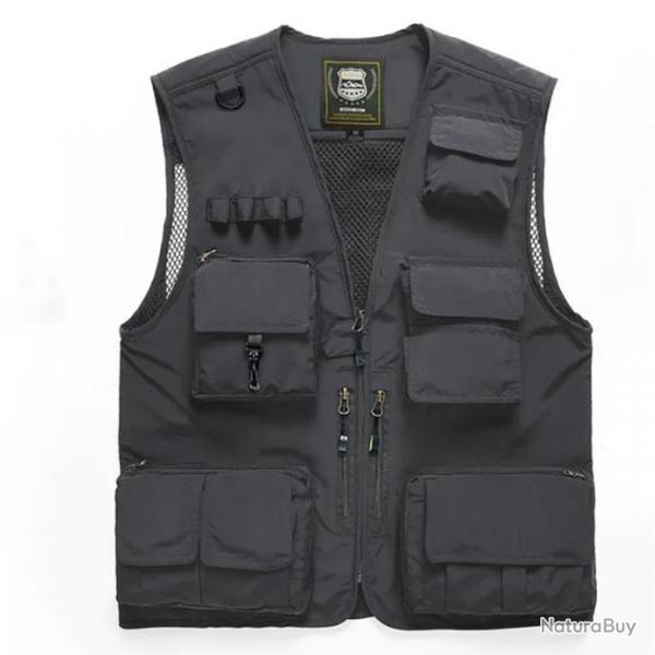 Gilet de pche Tackle Shield maille - Gris / M