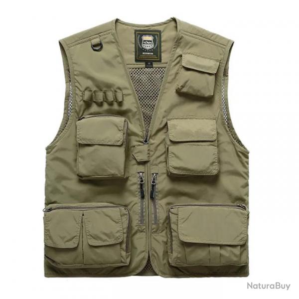 Gilet de pche Tackle Shield maille - Kaki / 6XL