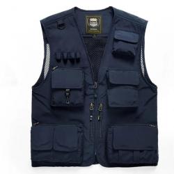 Gilet de pêche Tackle Shield maille - Navy / M