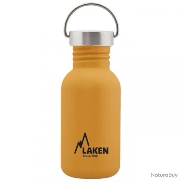 Gourde Laken Basic Steel 0,5L jaune avec bouchon inox Vintage