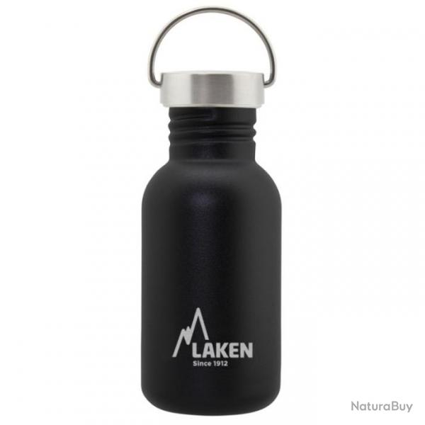 Gourde Laken Basic Steel 0,5L noire avec bouchon inox Vintage