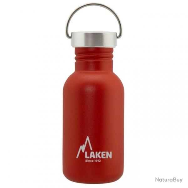 Gourde Laken Basic Steel 0,5L rouge avec bouchon inox Vintage