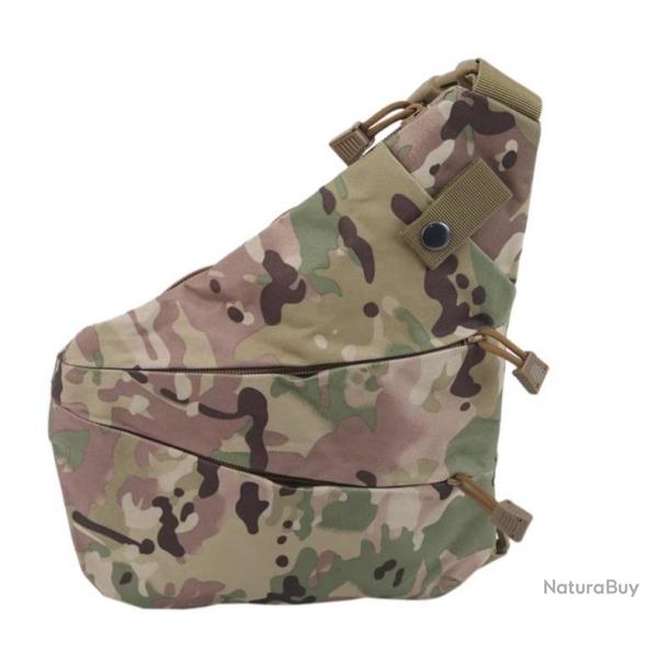 Sac  bandoulire tactique - Sac de rangement multifonctionnel  Epaule Droite Camo