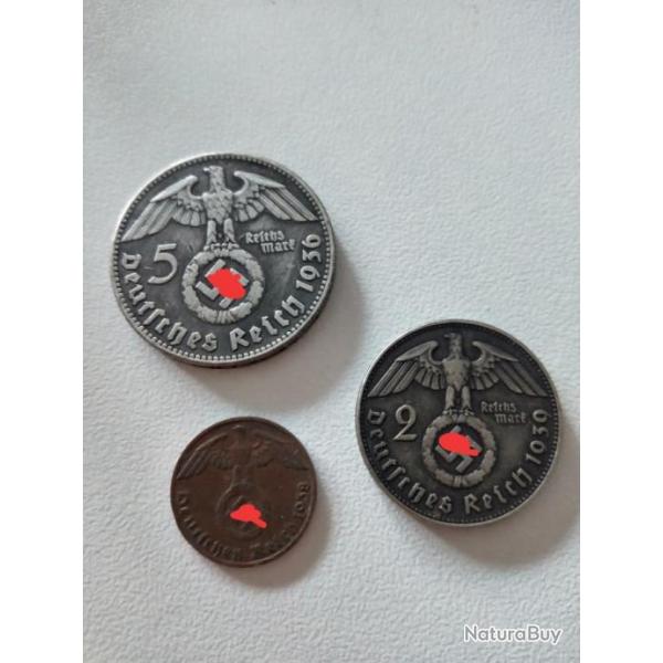 Pices de monnaie original allemand