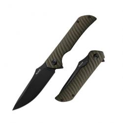 Couteau RUIKE P123-MB Black Manche Micarta Lame Drop Point Acier 14C28N Liner Lock Clip RKEP123MB