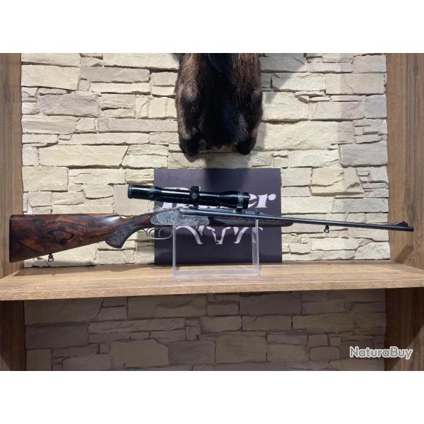 Express platines Ferlach gravures animalires calibre 9.3x74 R + Lunette ZEISS diavari-ZM 1.5-6x42