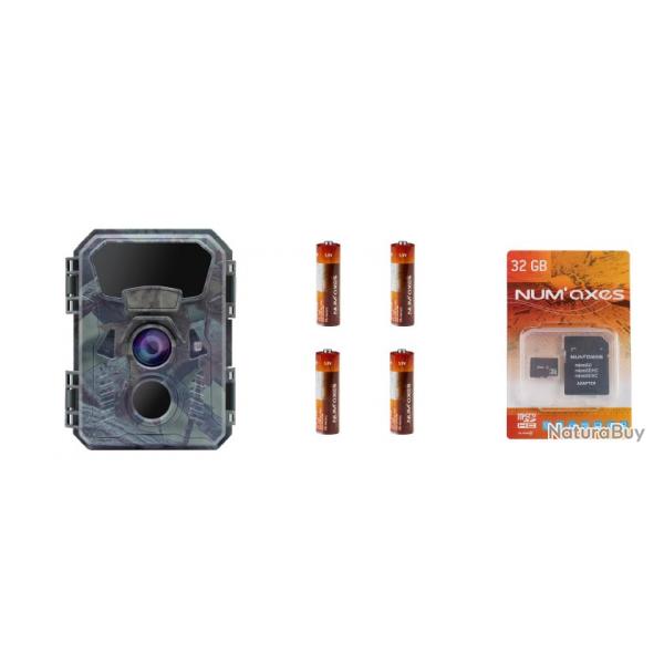 Camra  Pack Pige photographique NUM'AXES PIE1066 + 4 piles AA LR6 + carte mmoire 32 Gb