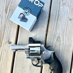 PACK OPTIC READY Smith & Wesson Mod. 64 inox canon 3'' cal. .38 Special + Point Rouge 3MOA + Montage