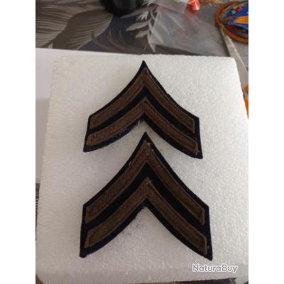 Grades armée us CAPORAL FEUTRE ww2 ORIGINAL - Epaulettes - Grades ...
