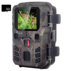 Caméra Chasse Étanche Vision Nocturne 4K 24MP Carte 32 Go Incluse Écran LCD