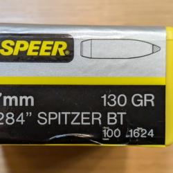 Ogives Speer 7mm (.284) Spitzer BT 130gr