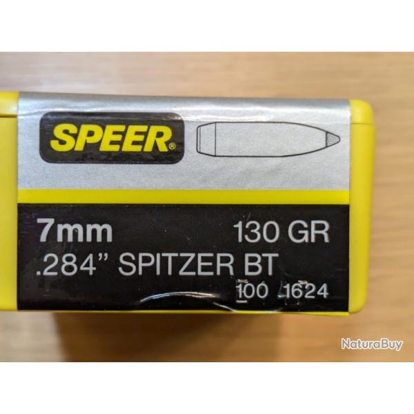 Ogives Speer 7mm (.284) Spitzer BT 130gr