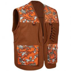 Gilet de chasse haute visibilité à motif avec cartouchière et porte bouteille