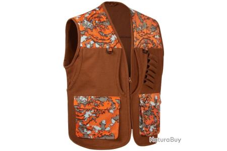 Gilet Enfant Percussion Tradition Haute Visibilité - Kaki/orange