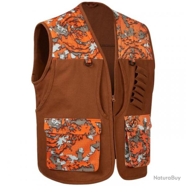 Gilet de chasse haute visibilit  motif avec cartouchire et porte bouteille