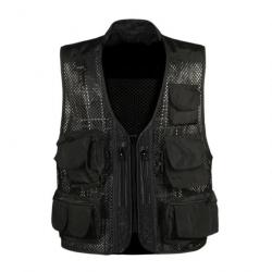 Gilet de chasse respirant en mesh fermeture éclair - Noir